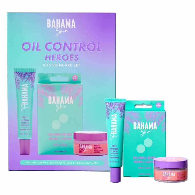 Bahama Skin Oil Control Heroes Gift Set - Acne Prone & Oily Skin Care Kit for Men & Women - Perfect for Travel & Daily Skincare Routine