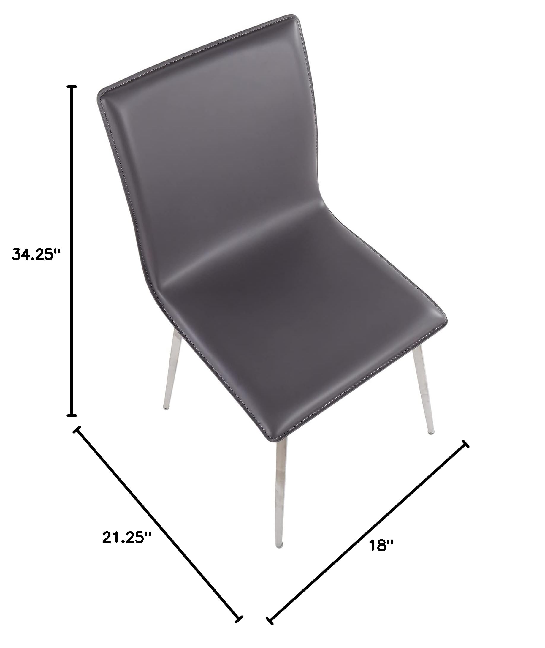 LumiSource Mason Upholstered Dining Chairs Set of 2 - Modern Kitchen Chairs with Comfortable Fabric Seat - Perfect for Dining Room, Breakfast Nook or Home Office