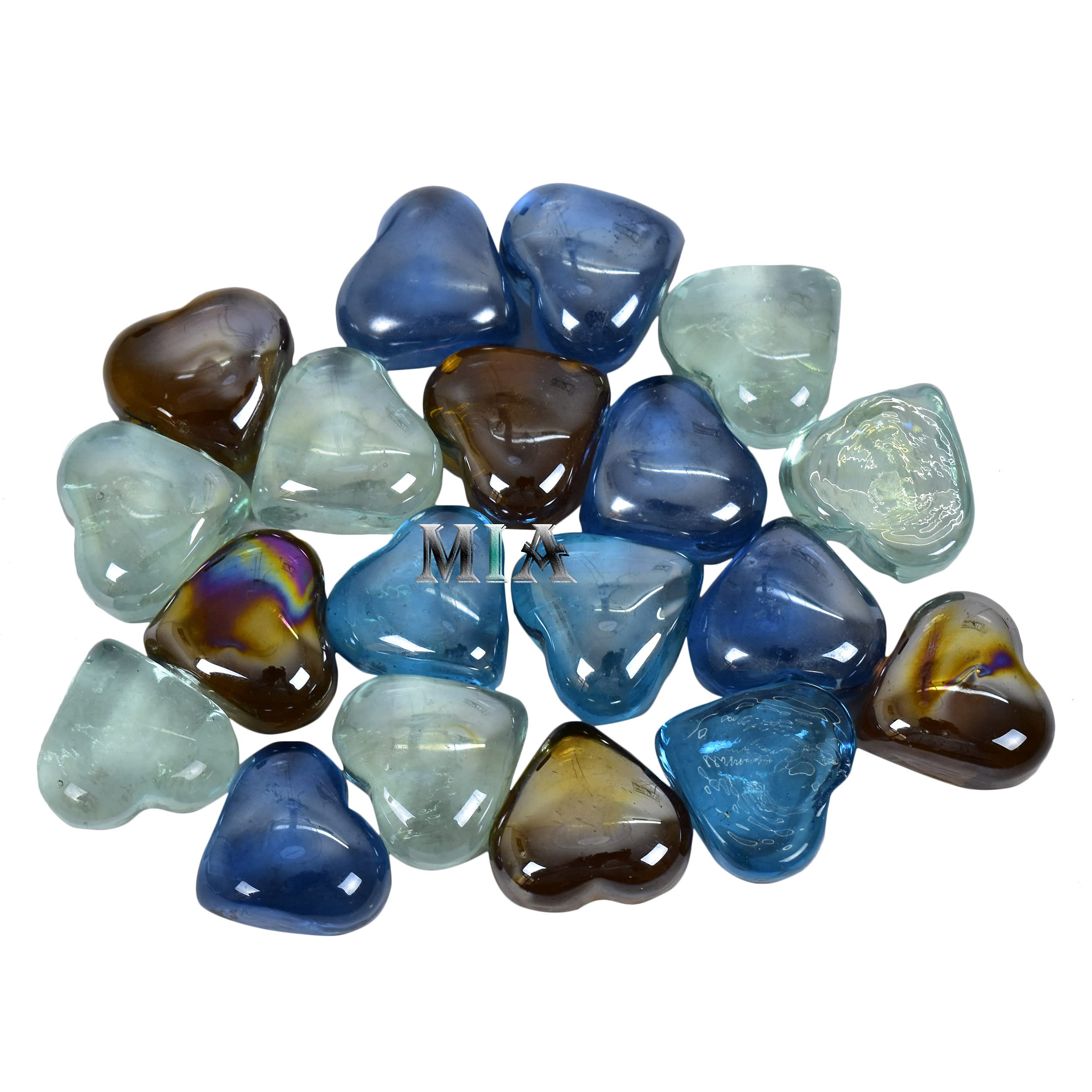 Heart-Shaped Glass Marbles - Decorative Pebbles for Home, Garden & Living Room - Perfect for DIY Crafts, Vase Fillers, and Aquarium Decor