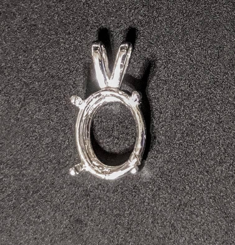 925 Solid Sterling Silver 6X4mm 30X22mm Oval Cut Pendant Setting for Jewelry Making - Handcrafted in USA (161050) - Perfect for Necklaces, Earrings & DIY Jewelry Designs