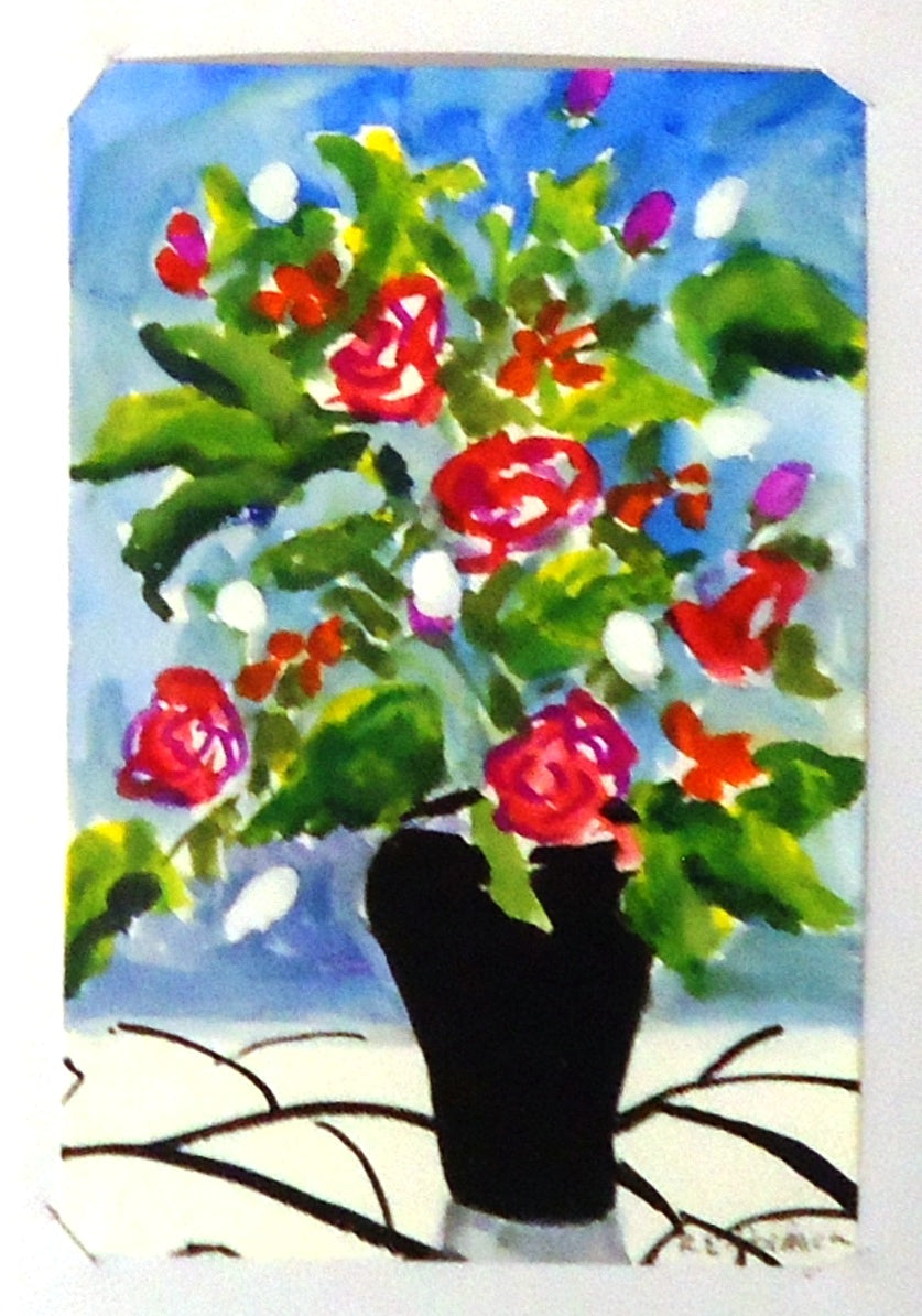 Ruth Formica Floral Still Life Painting Notecard - Elegant Botanical Art for Greeting Cards, Stationery & Home Decor