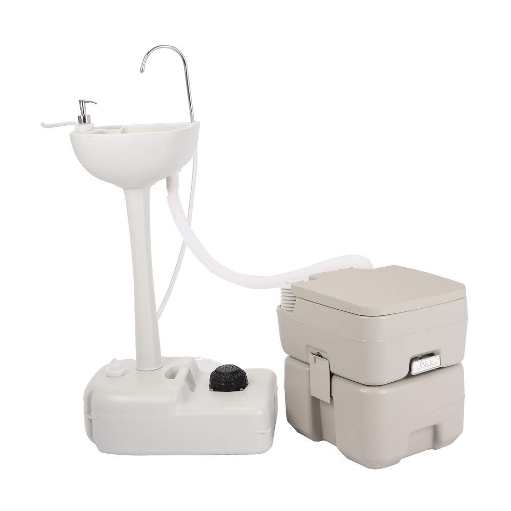 Portable Camping Sink with Towel Holder & Soap Dispenser - Removable Travel Hand Wash Basin Stand for Outdoor Events, Gatherings, Worksites & Camping | Compact Hygiene Station for RV Trips, Picnics & Emergency Preparedness