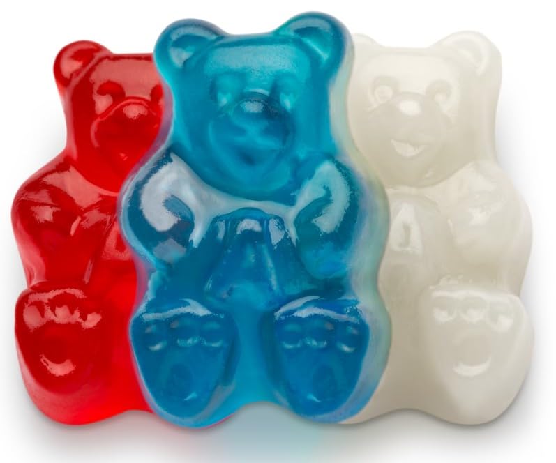 Fruidles USA Patriotic Freedom Gummi Bears - Red White & Blue 4th of July Gummy Candy - Bulk 5lb Bag - Perfect for Independence Day Parties, Summer BBQs, and Patriotic Celebrations