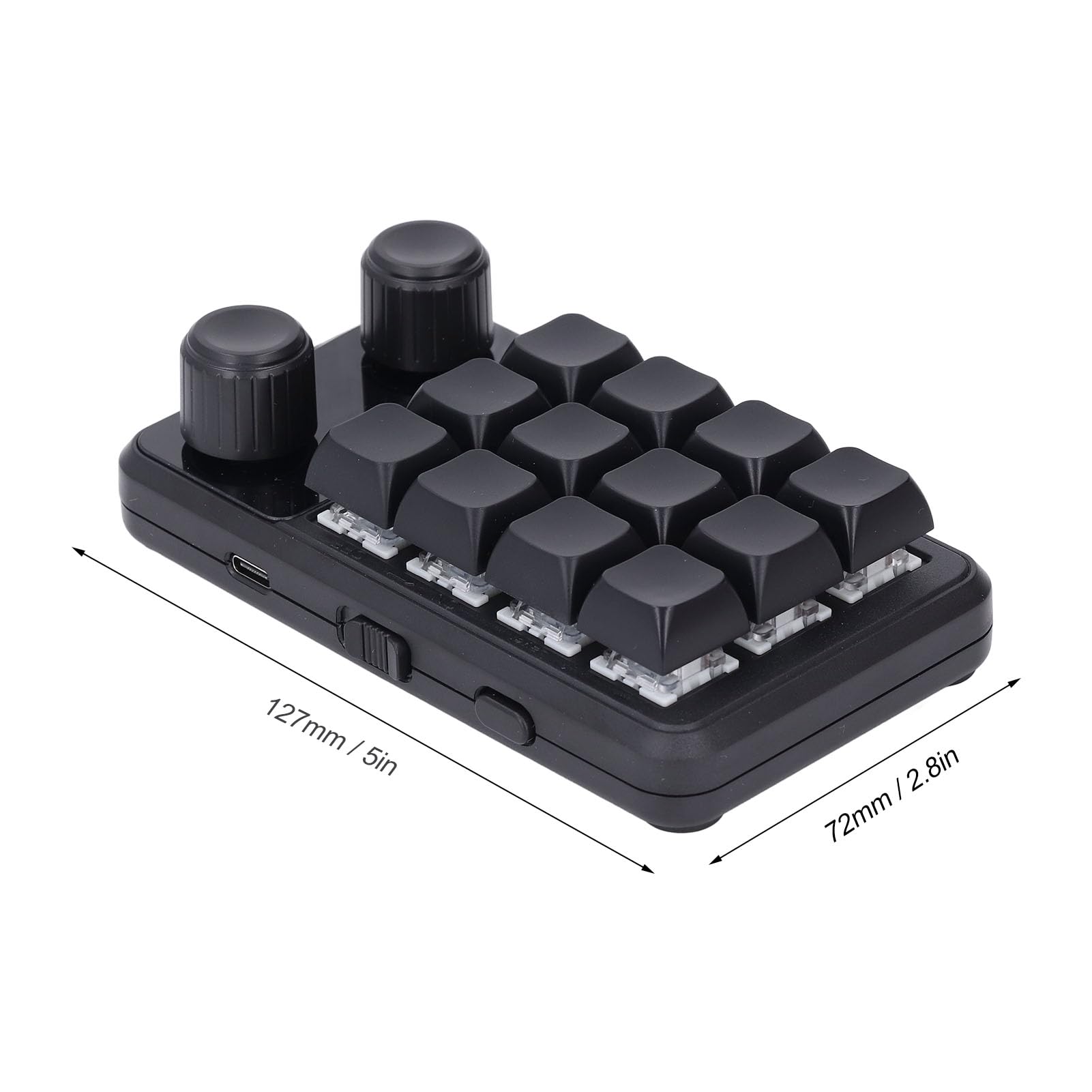 Hyuduo RGB Backlit Mechanical Gaming Keyboard with Blue Switches - 2.4G Wireless, 12 Programmable Macro Keys - Perfect for PC Gaming, Office Work & Typing Enthusiasts