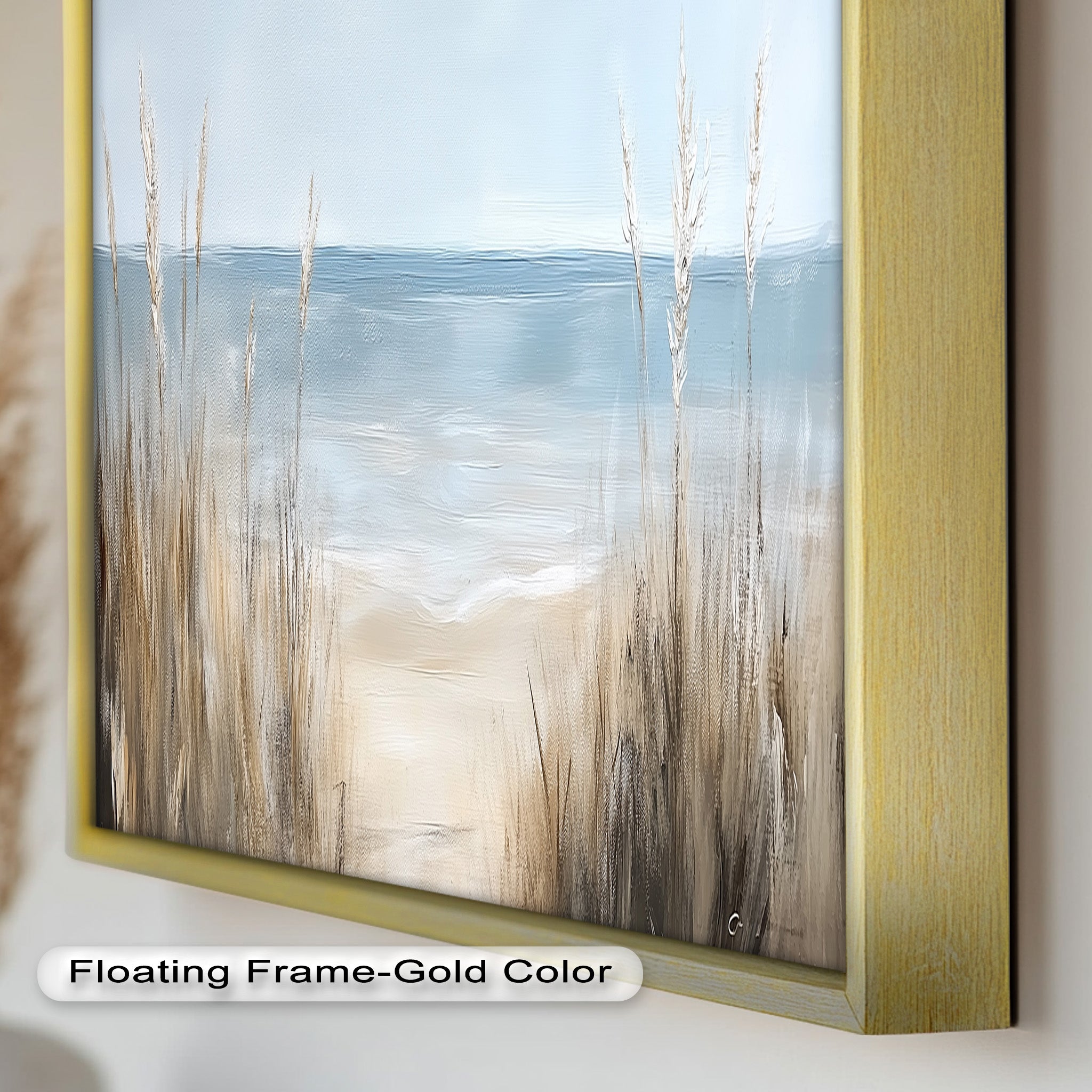 Coastal Wall Art - Handmade Beach Grass Landscape Oil Painting for Living Room, Bedroom & Office Decor | Ocean Themed Home Decor