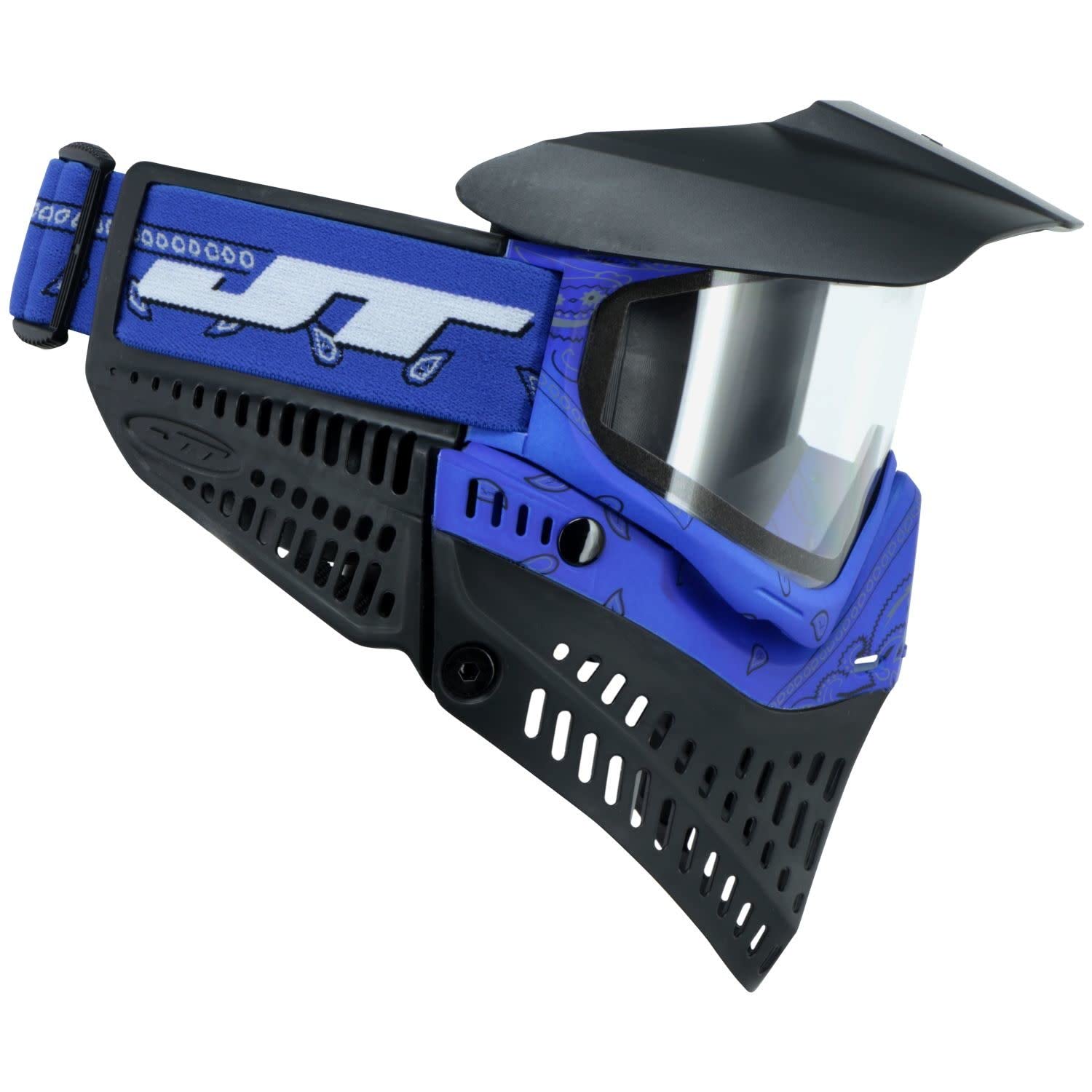 JT Proflex Goggles LE with Blue Bandana - Clear & Smoke Lenses Included for Paintball, Airsoft & Outdoor Sports Protection