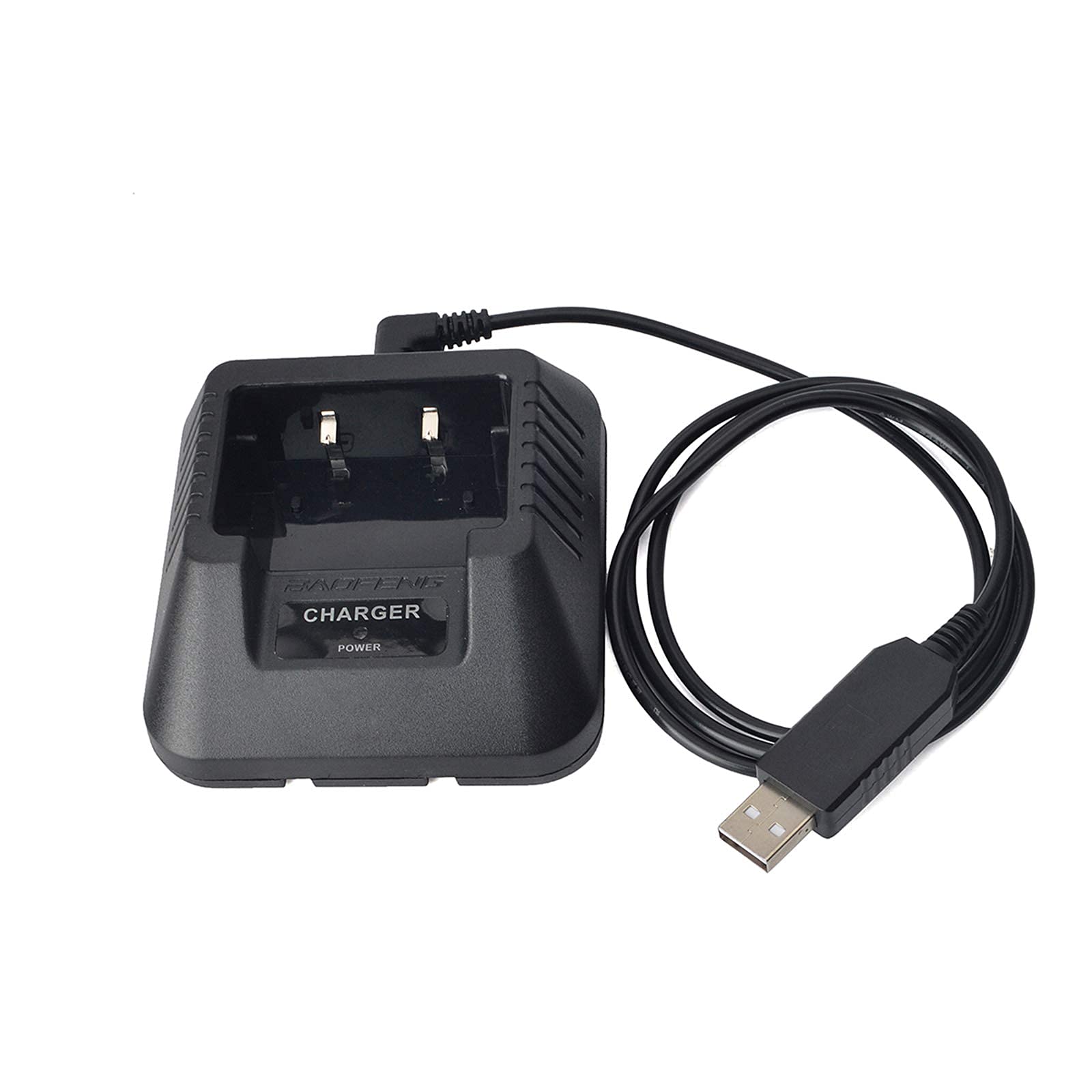 Baofeng UV-5R Series Desk Charger with DC & USB Port - Compatible with UV-5RA/UV-5RB/UV-5RC/UV-5RD/UV-5RE/UV-5RE Plus Ham Radios - Perfect for Emergency Communication, Outdoor Adventures & Security Teams