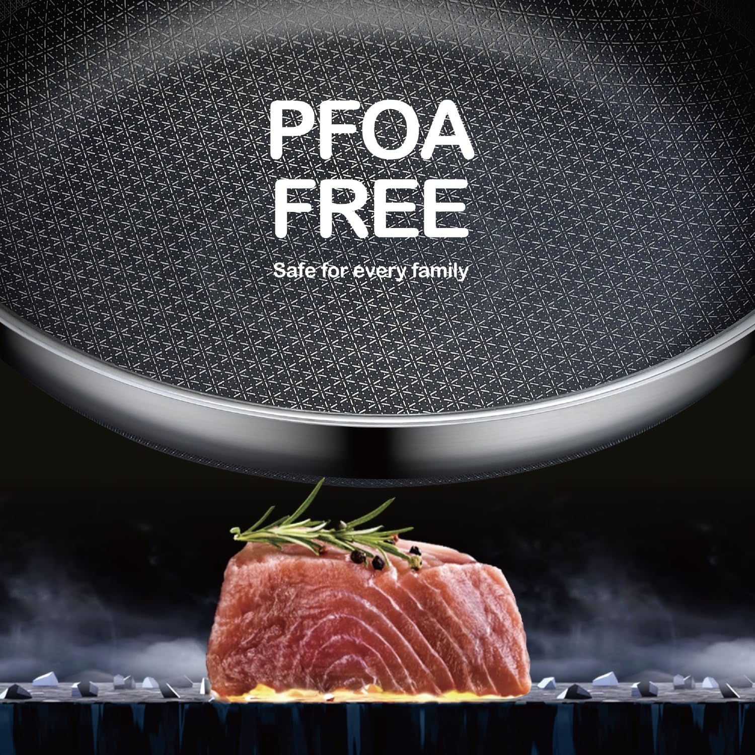 10 Inch Non Stick Frying Pan - PFOA Free Hybrid Skillet for Induction, Ceramic & Gas Cooktops | Dishwasher & Oven Safe Stainless Steel Cookware - Perfect for Sautéing, Frying & Everyday Cooking