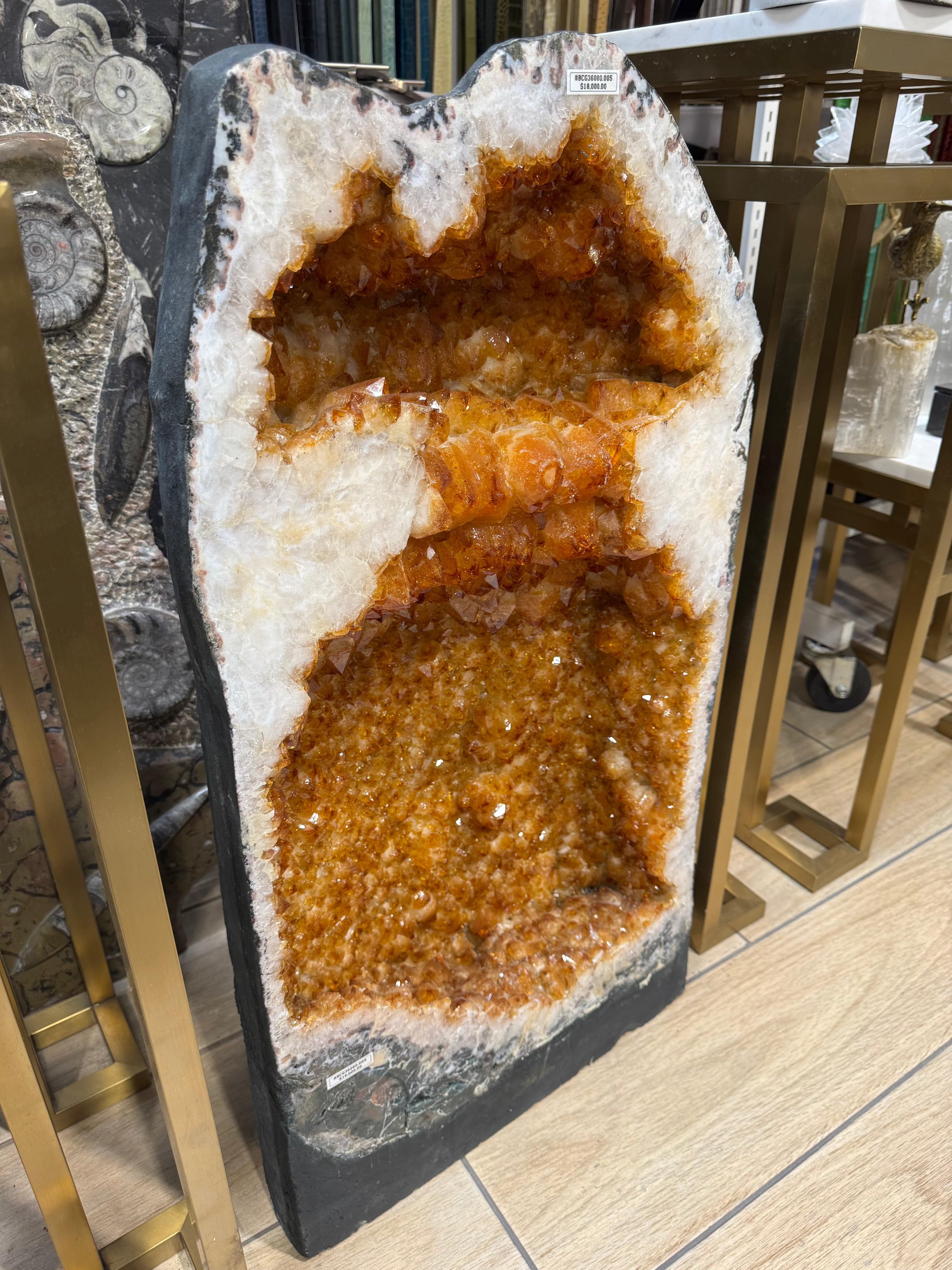 Natural Citrine Geode Cathedral from Brazil - 35 to 233 lbs - Perfect for Home Decor, Meditation Spaces & Crystal Healing Collections