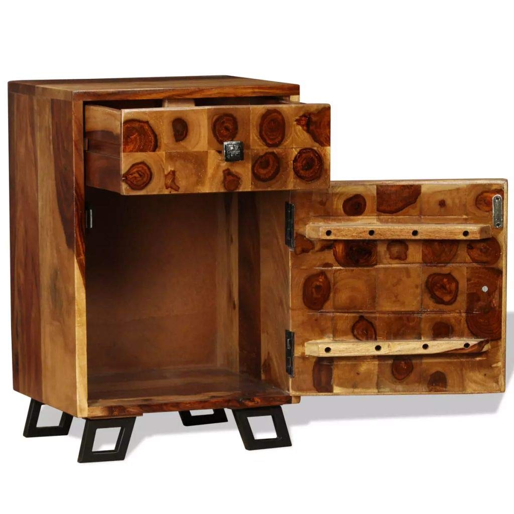Solid Sheesham Wood Nightstand - 14.6