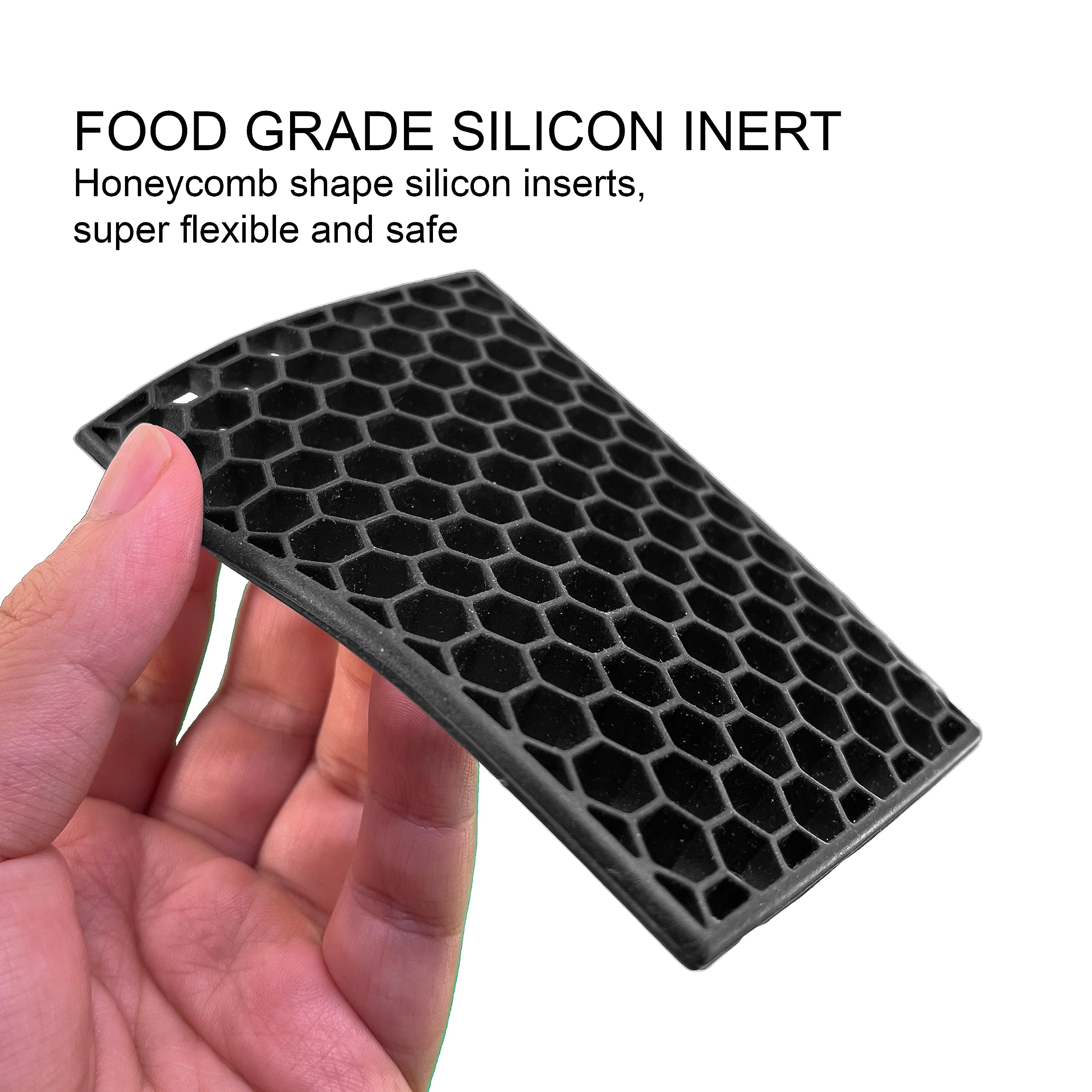 316 Stainless Steel Chainmail Scrubber for Cast Iron Skillets & Cookware - Fine Ring Design with Built-in Silicone - Heavy Duty BBQ Grill & Plate Cleaner - Perfect for Seasoning & Maintaining Cast Iron Pans (2-in-1 Standard Size)