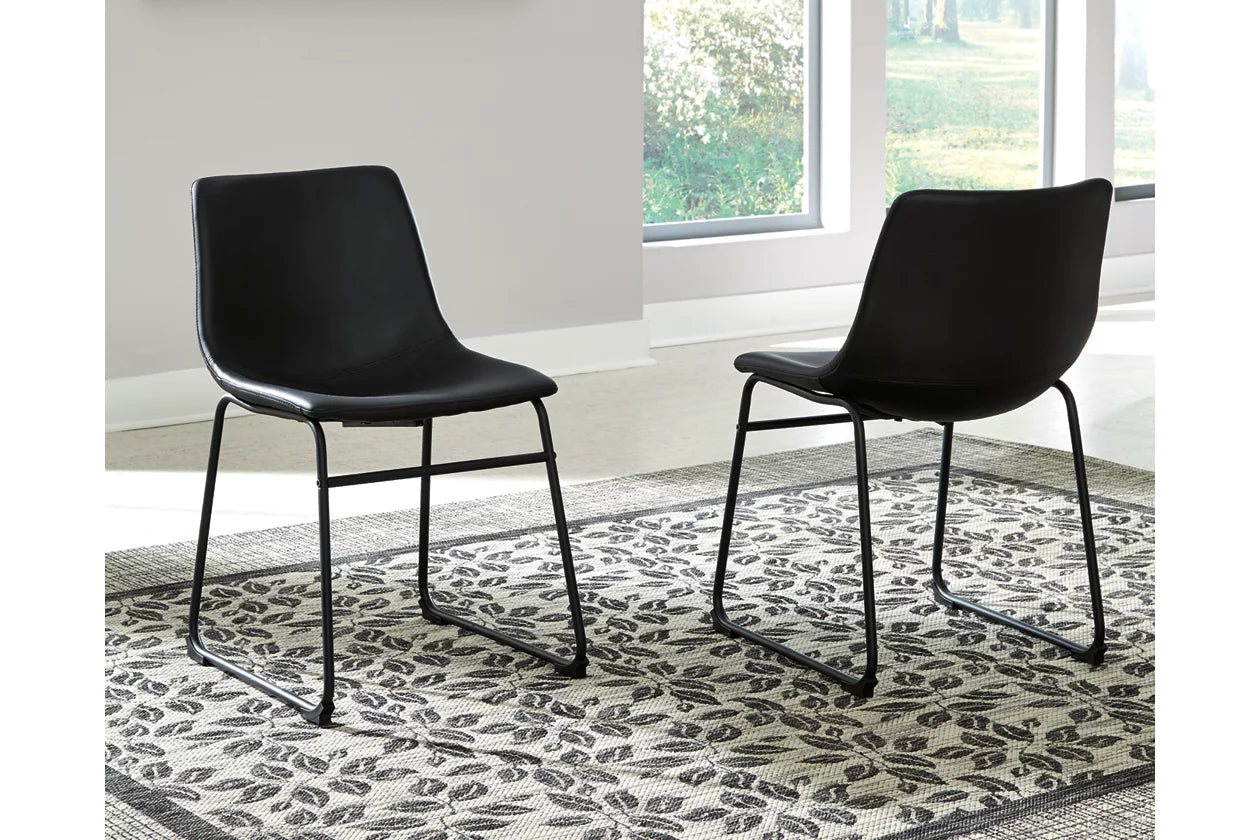 Cece Black Dining Upholstered Side Chairs Set of 2 - Modern Kitchen Counter Stools for Breakfast Nook, Small Space Dining, and Home Office Seating