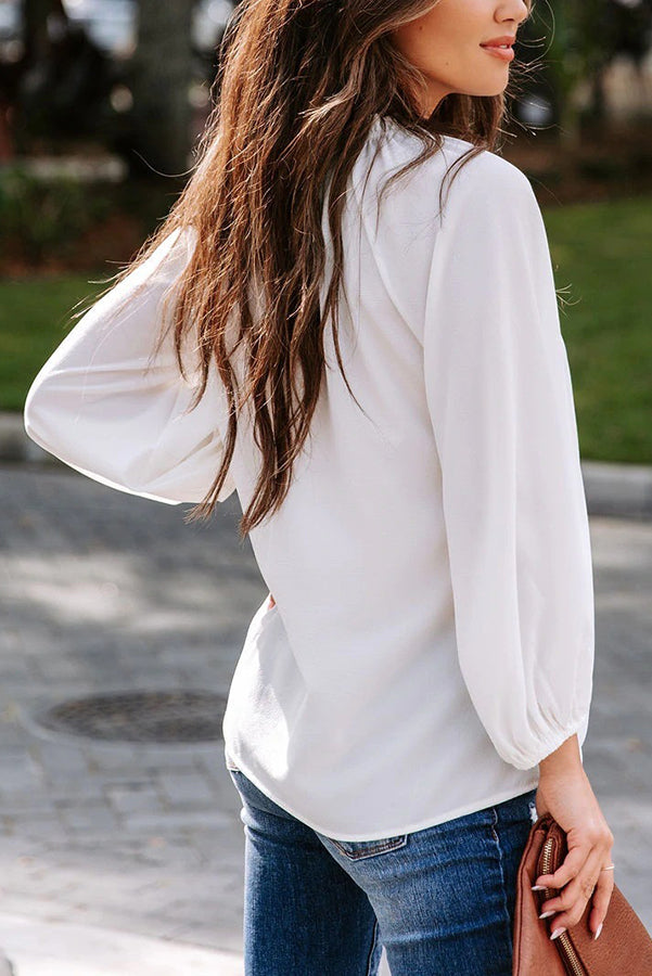 Elegant Work Life Balance V Neck Blouse for Women - Professional Office Wear & Casual Outfit