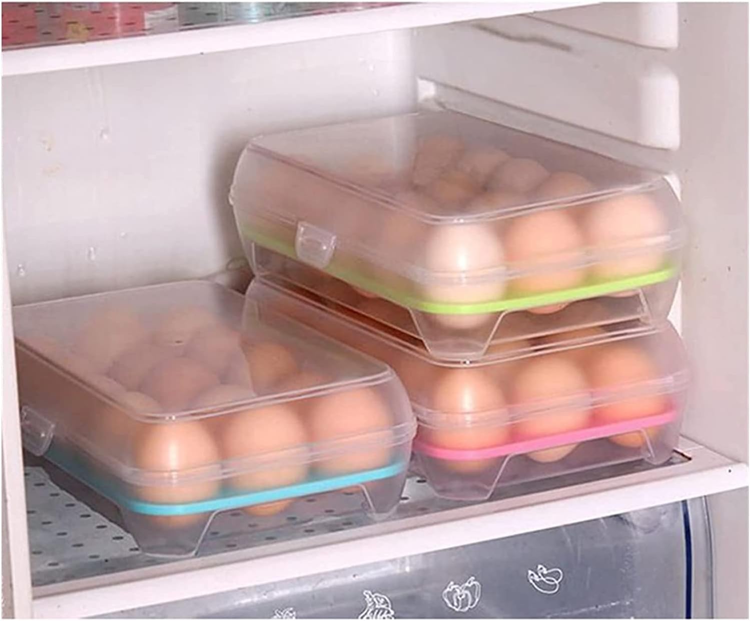 EARTHCONE Reusable Egg Storage Container - 15 Egg Capacity Refrigerator Organizer, Single Layer Egg Tray for Kitchen & Fridge - Perfect for Farm Fresh Eggs, Camping & Meal Prep (1 Pack)