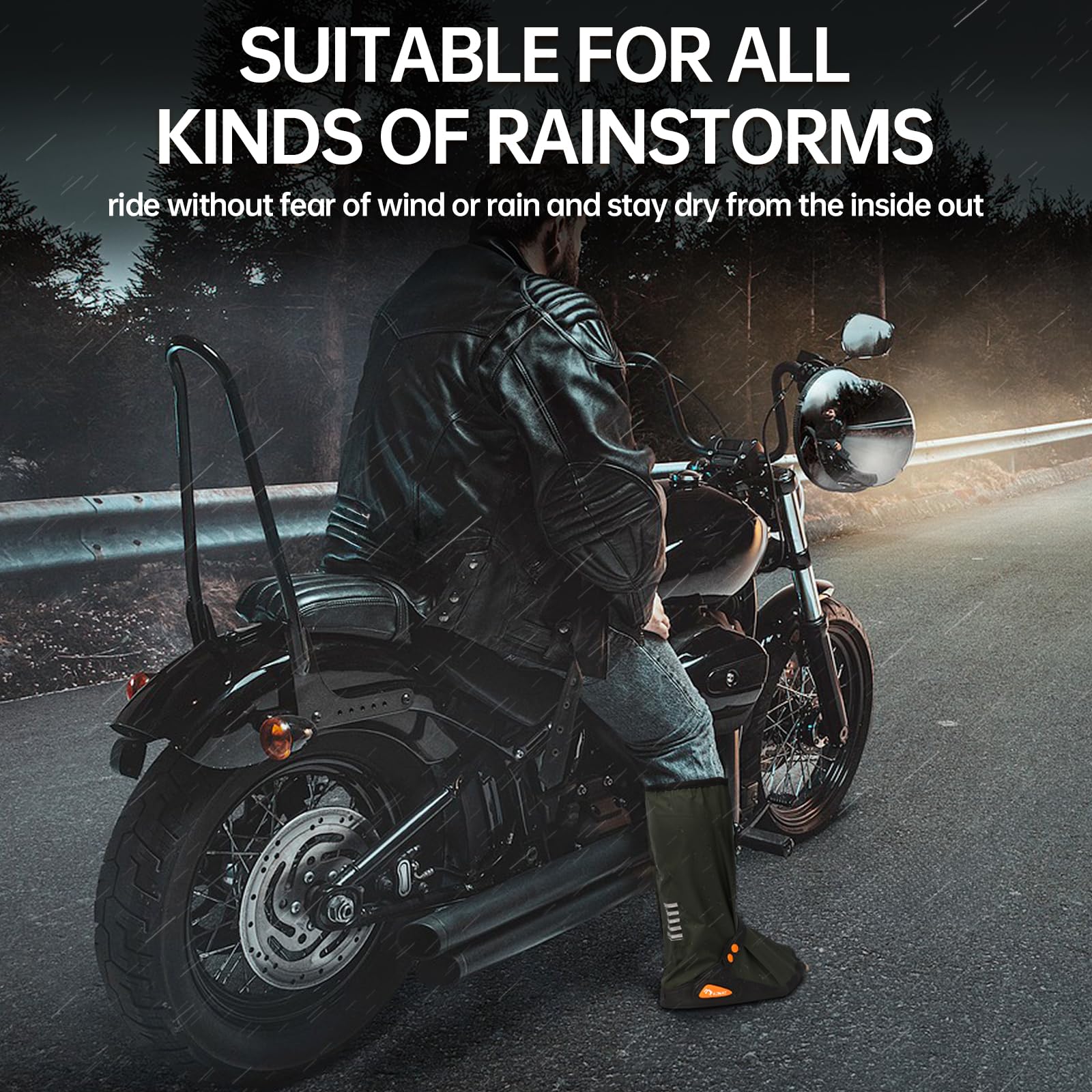 Waterproof Shoe Covers for Rain - Reusable & Foldable Non-Slip Boot Protectors with Reflective Strips for Men & Women (Army Green, Size L) - Perfect for Hiking, Commuting & Outdoor Activities