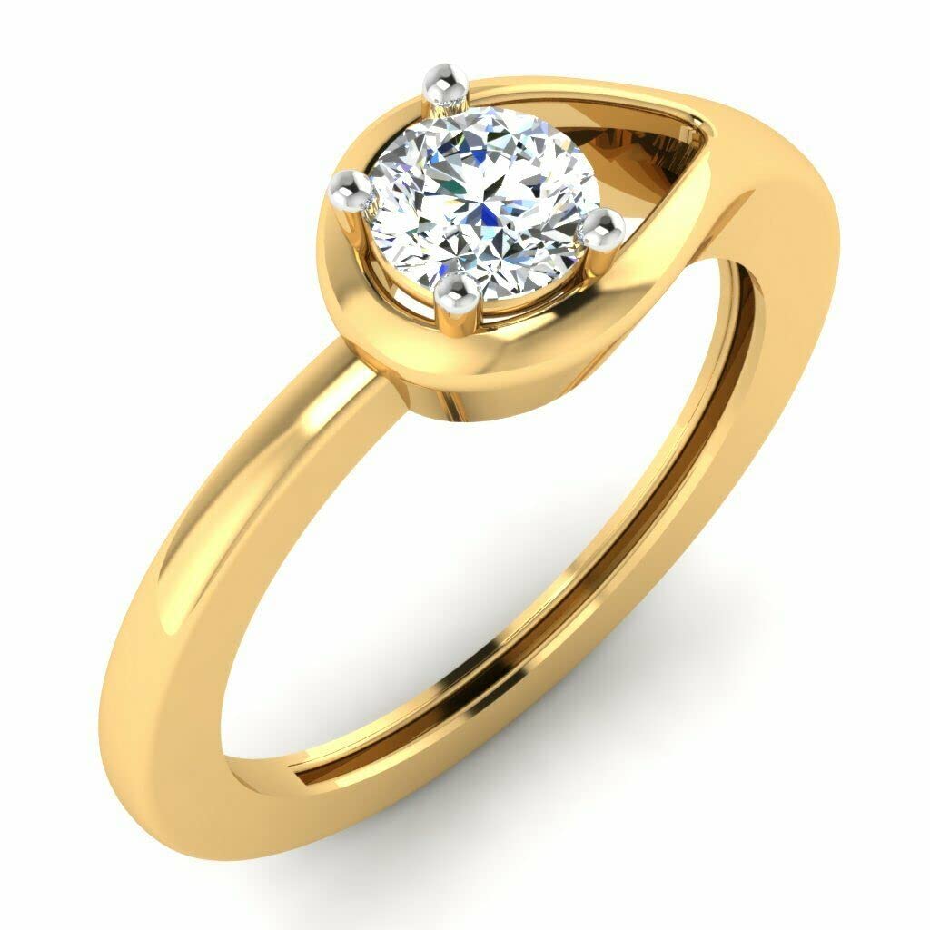 2.00 Carat Round Cut Solitaire Diamond Engagement Ring for Women - 14K Yellow Gold Finish | Perfect for Proposals, Anniversaries & Special Occasions
