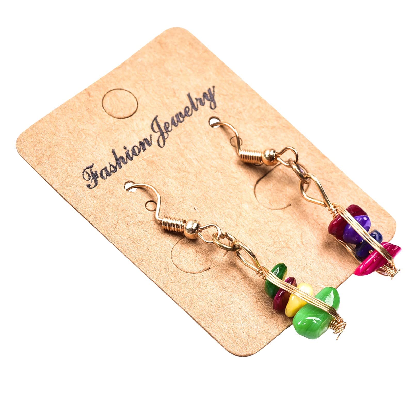 Natural Quartz Stone Healing Crystal Dangle Earrings - 2PCS Set for Chakra Balancing, Energy Therapy & Spiritual Jewelry - Perfect Summer Gift for Meditation, Yoga & Reiki Practitioners