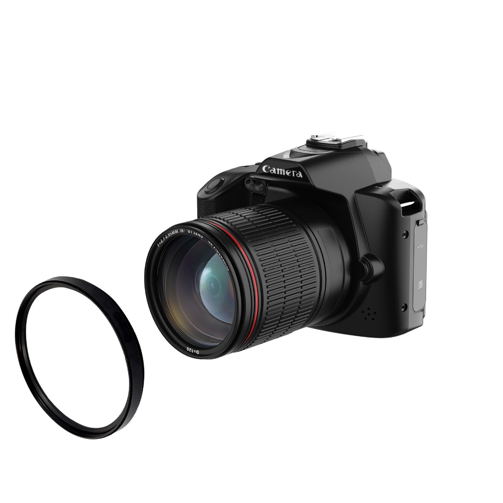 4K HD WiFi DSLR Camera with Dual Lens - 64MP Beauty Digital Photography & Video Recording, Night Vision, Macro Lens (D5 Model) - Perfect for Travel, Vlogging, and Low-Light Photography