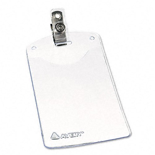 Avery Photo ID Badge Holder - Business Size Vertical with Clip - 50 per Box (2 Packs of 50, Total 100) - Ideal for Offices, Events, Schools & Security Personnel