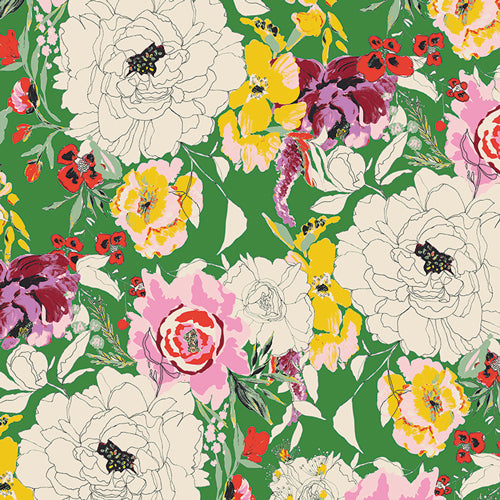 Art Gallery Fabrics Charlotte's Garden Vivid CTT 46700 - Premium Cotton Fabric for Quilting, Sewing & DIY Crafts - Perfect for Home Decor, Apparel & Scrapbooking Projects