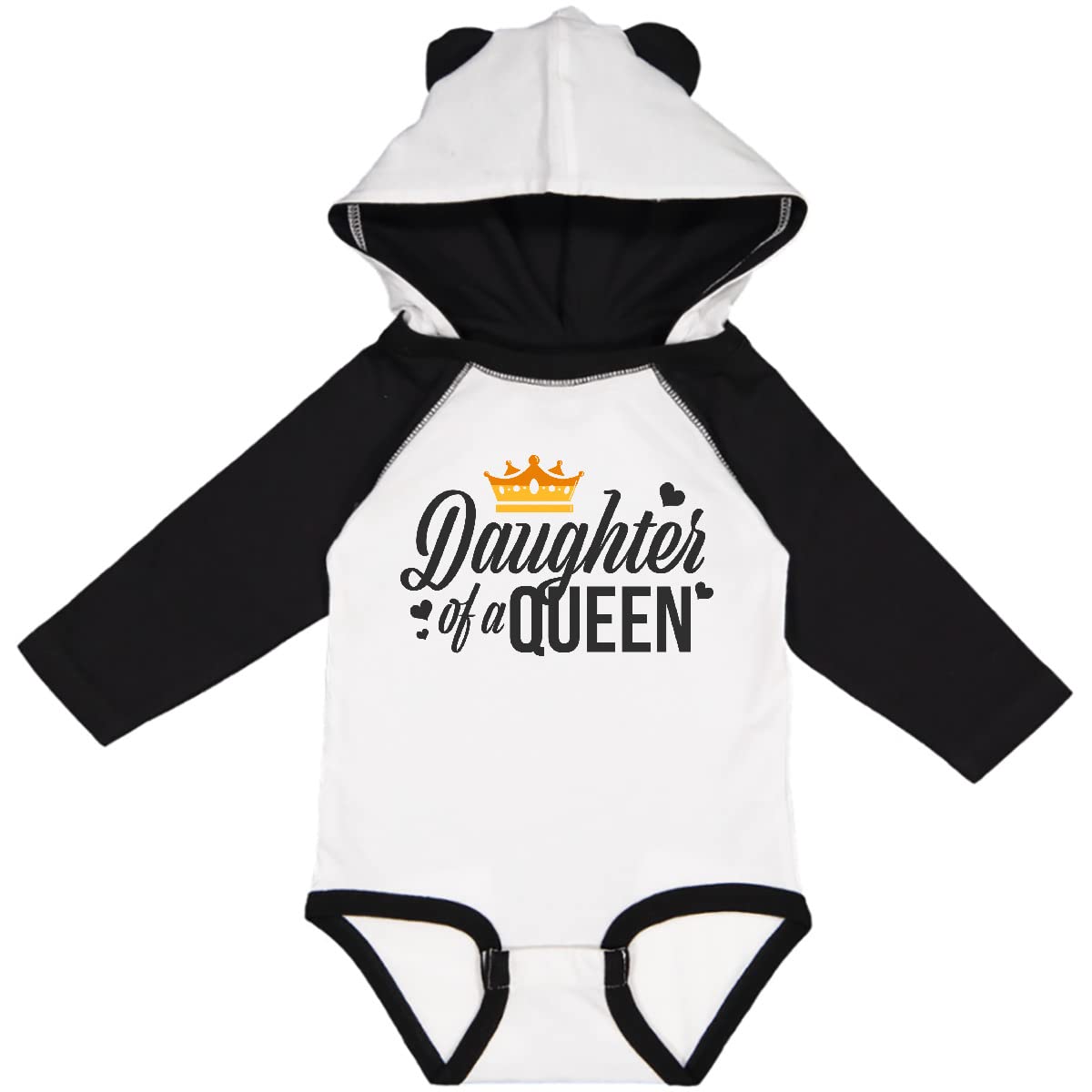 Inktastic Daughter Of a Queen with Crown in Black Long Sleeve Creeper - Perfect for Mother's Day Gifts, Women's Empowerment Events & Casual Wear