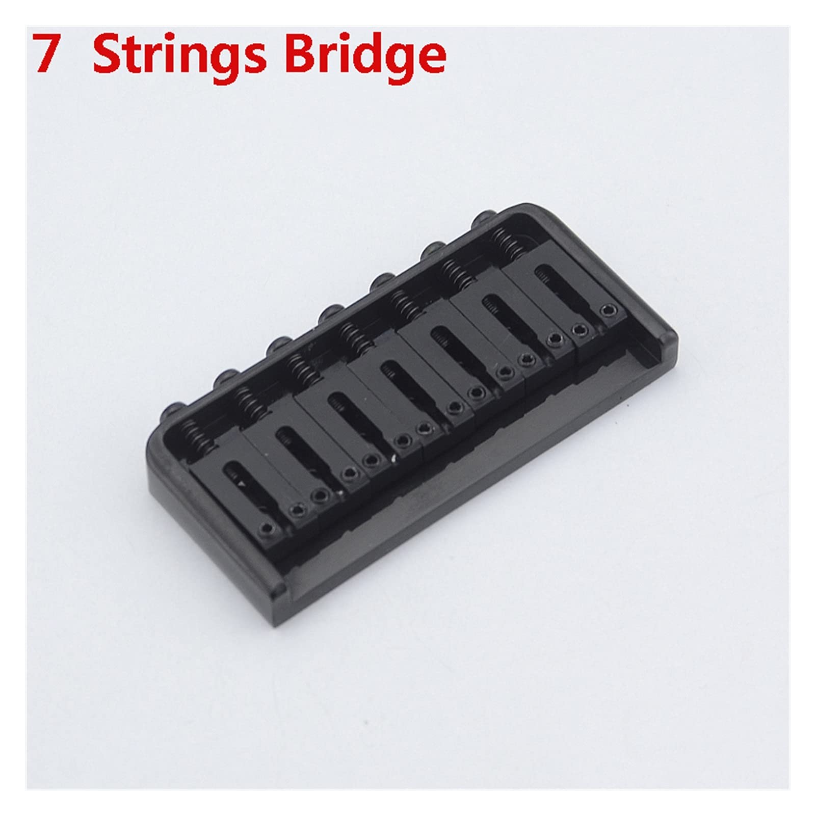 7-String Electric Guitar Fixed Bridge Saddle Set - Stainless Steel Black Tailpiece with Steel Plate | Perfect for Guitar Repair, Upgrades & Professional Performances