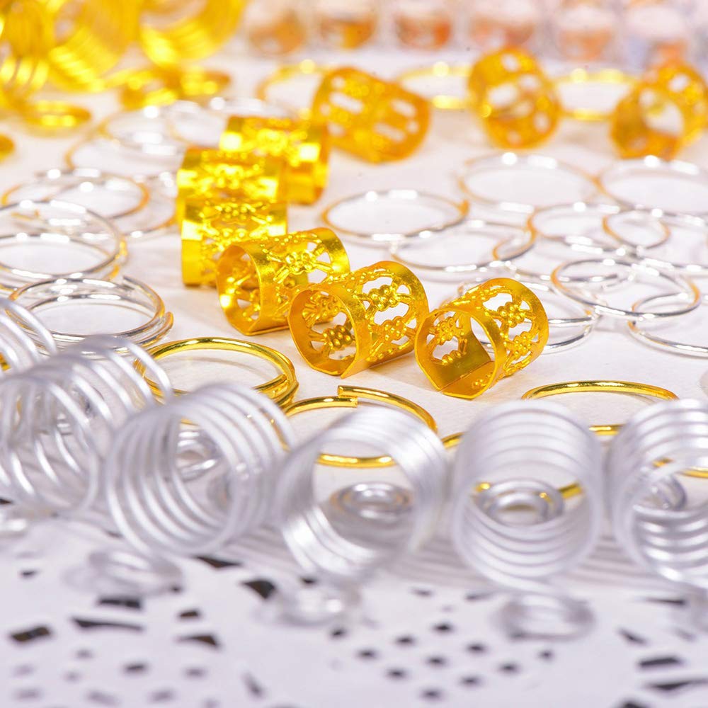 Homo Trends 90 Pcs Aluminum Hair Rings & Clips - Adjustable Metal Dreadlock Cuffs for Braids, Locs & Twist Hairstyles - Perfect Hair Accessories for Women, Men & Kids - Great for Parties, Weddings & Everyday Styling