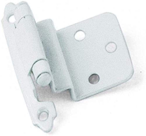 Laurey 28642-25 3/8 Inch Inset White Semi Concealed Cabinet Hinges - Pack of 25 (3 Sets) - Perfect for Kitchen Cabinets, Bathroom Vanities & Furniture Installation