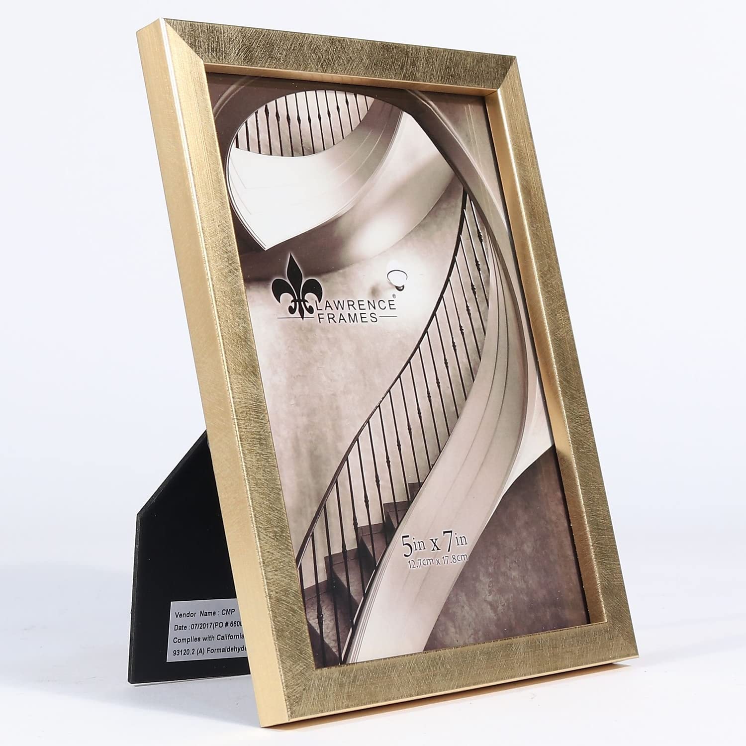 Lawrence Frames 5W x 7-Inch H Chloe Contemporary Gold Picture Frame (708057) - Elegant Photo Display for Home, Office & Wedding Decor