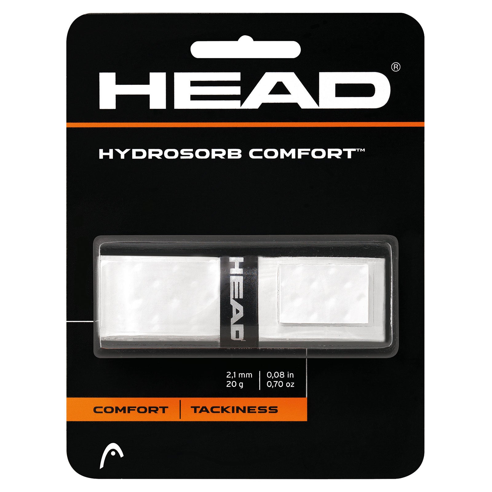 Head Hydrosorb Comfort Replacement Tennis Grip - White | Shock-Absorbing, Non-Slip Cushioning for Enhanced Performance | Perfect for Tennis, Badminton & Racquet Sports Players