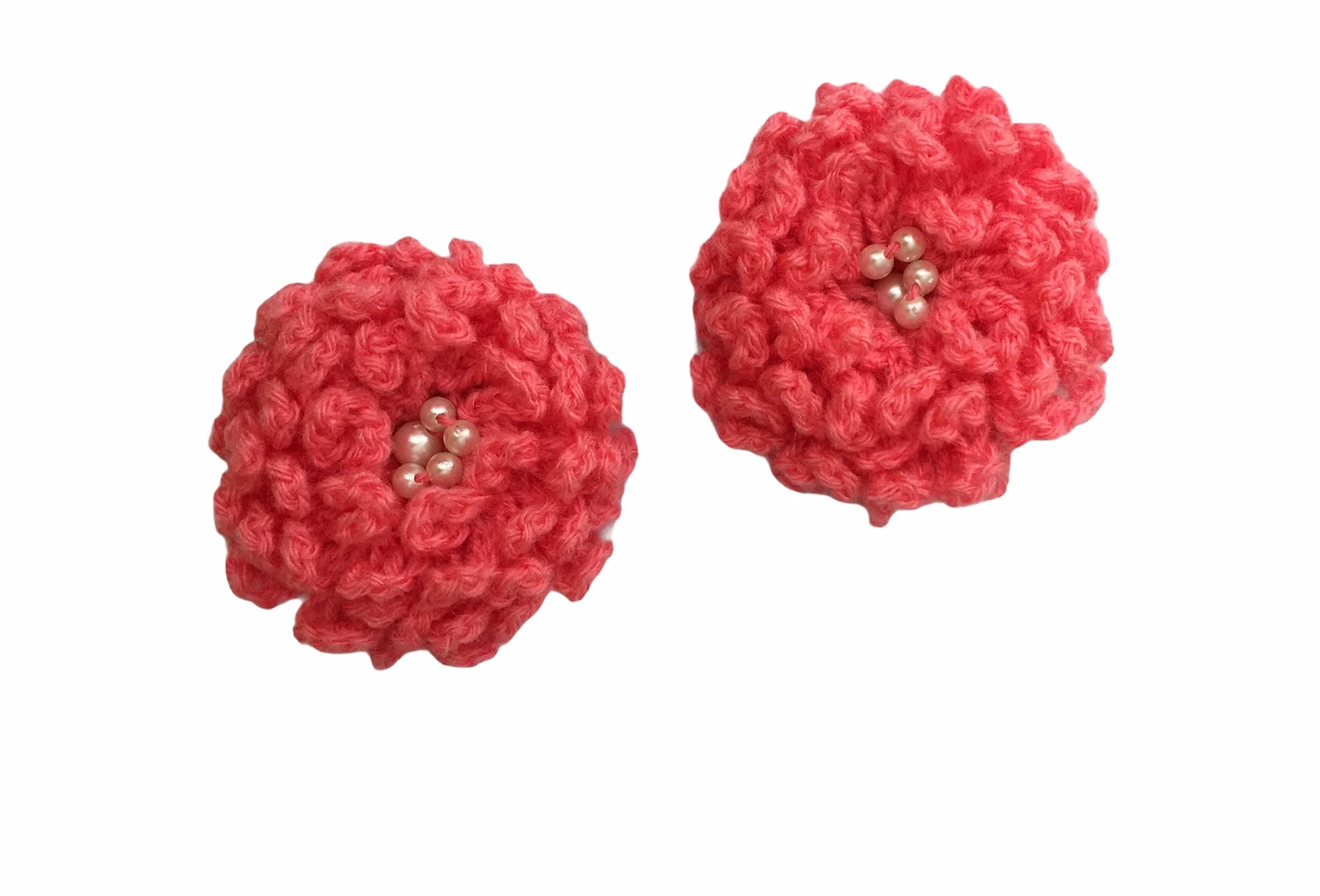 Handmade Crochet Flower Hair Clips - Peach Color Alligator Clips for Women & Girls | Perfect for Weddings, Parties, and Everyday Hair Accessories