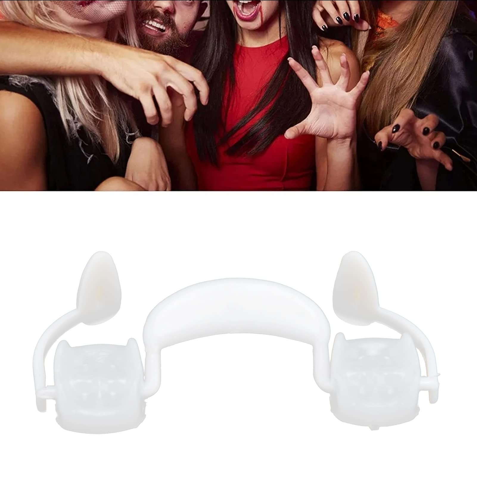 Retractable Vampire Fangs - Reusable Fake Teeth for Halloween Costumes, Horror Parties & Role-Playing | Scary Dentures Props for Kids & Adults | Perfect for Cosplay, Haunted Houses & Themed Events