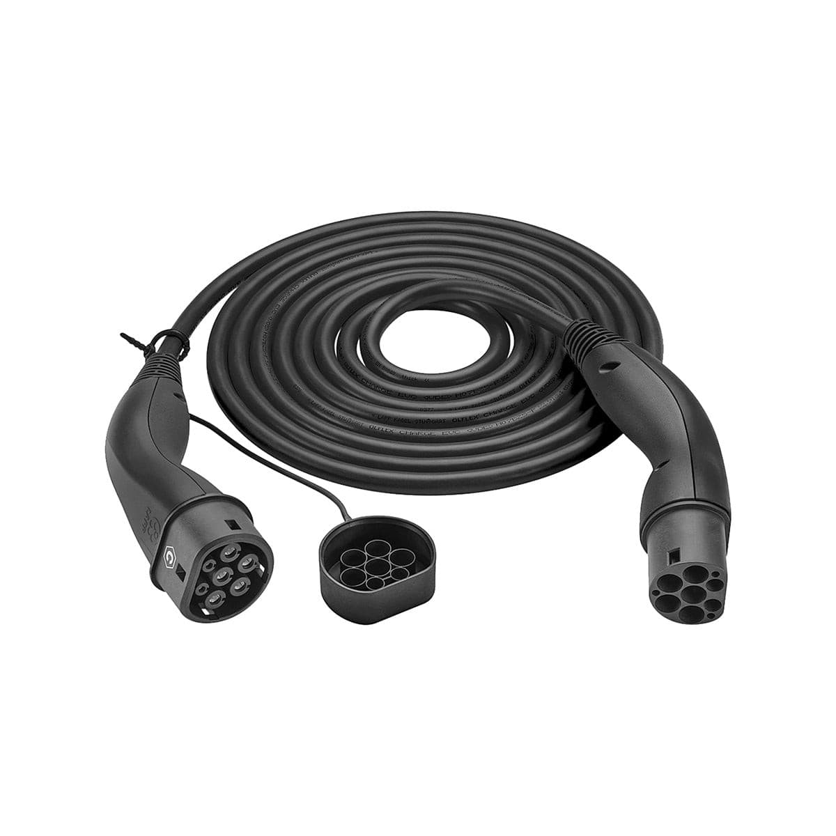 LAPP EV Helix Charging Cable Type 2 (22kW 3 Phase 32A) 5m for Hybrid & Electric Vehicles - Black | Fast Home & Public Station Charging for Tesla, BMW, Audi, Nissan Leaf