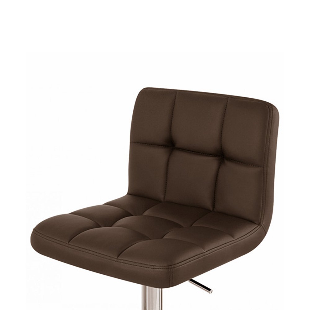 Set of 2 Boris Contemporary Leather Adjustable Barstools - Coffee Brown, Perfect for Kitchen Islands, Breakfast Bars, and Home Decor