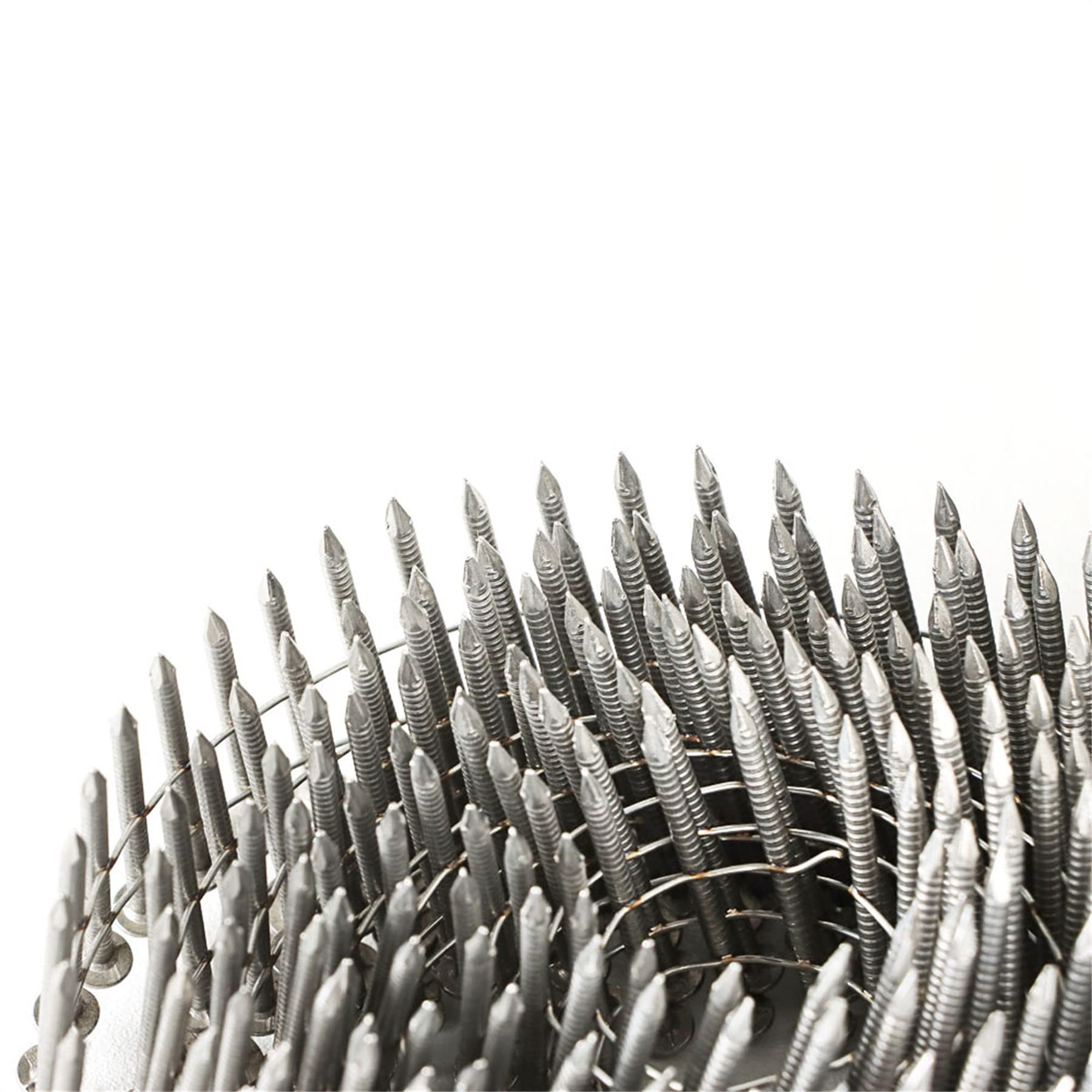 1200 Count 1-1/2-Inch x .090-Inch 15-Degree Ring Shank Stainless Steel Siding Nails - Collated Wire Coil Roofing Nails for Board Siding & Exterior Trim Installation - Perfect for Roofing, Fencing, and Wood Siding Projects