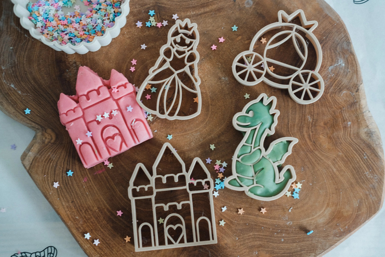 Eco-Friendly Fairytale Princess Playdough Sensory Play Set with Cutter - Perfect for Kids Creative Play & Early Learning Activities