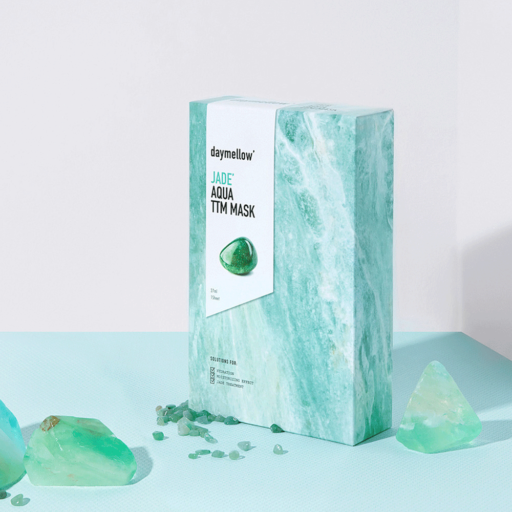 Daymellow Jade Aqua TTM Mask 10 Sheets - Hydrating & Cooling Face Mask for Glowing Skin | Perfect for Spa Day, Self-Care Routine & Relaxation