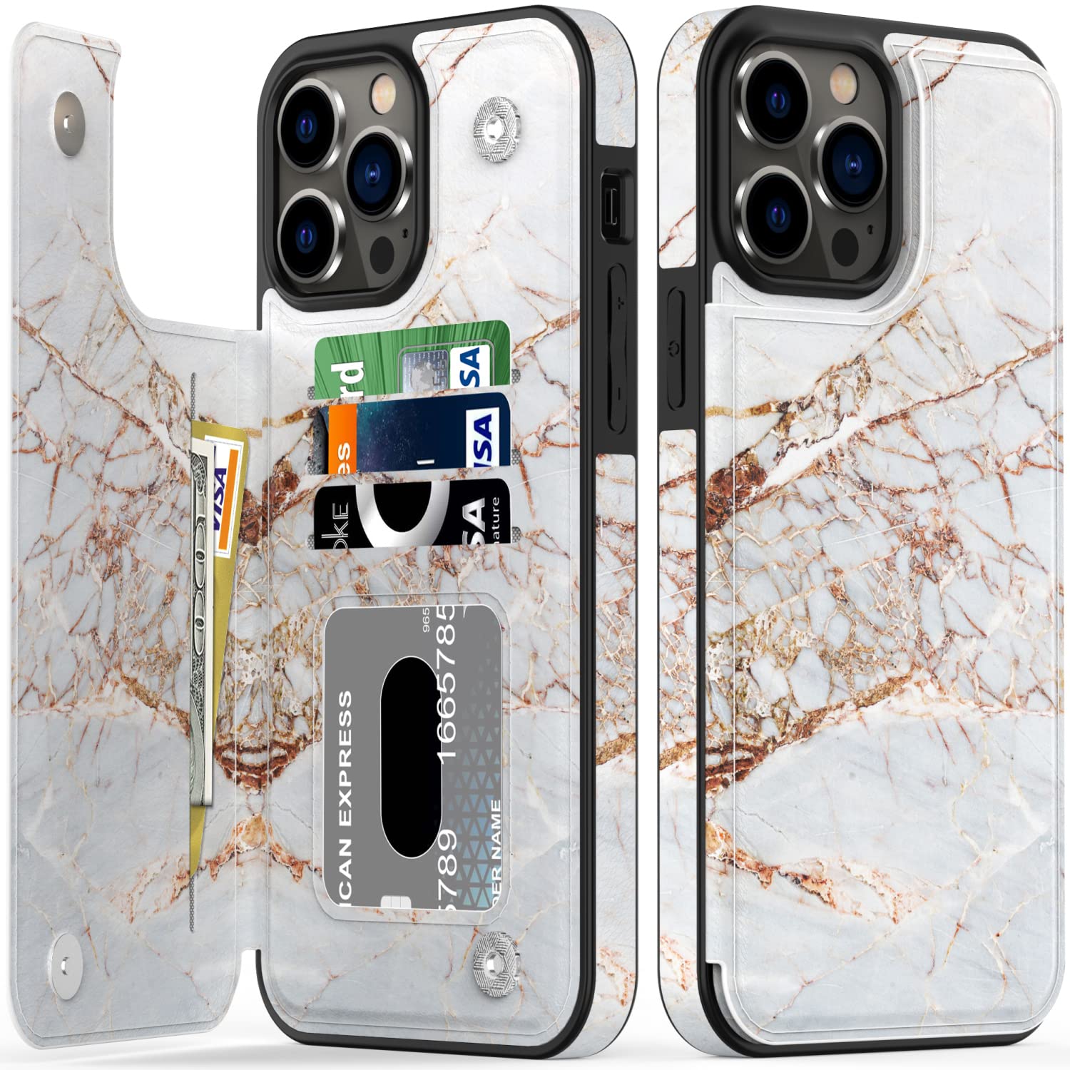 Premium Luxury Flip Folio Leather Wallet Case for iPhone 12 Pro Max 6.7