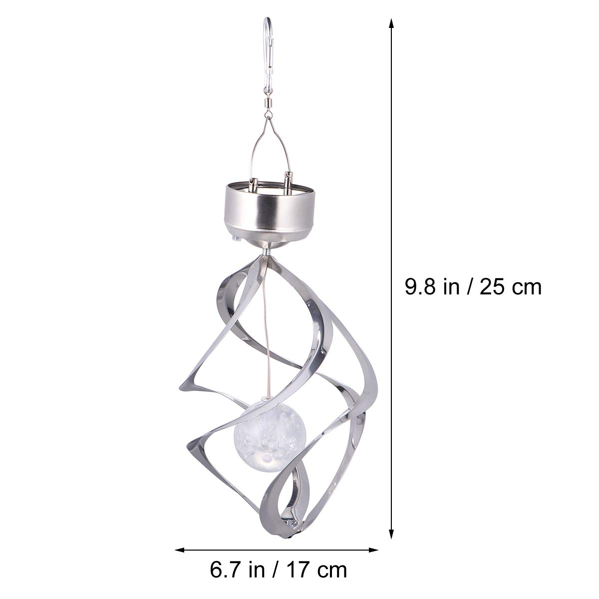DOITOOL 2 Pack Solar LED Patio Lights - Waterproof Spiral Wind Chimes with 8 Warm White LEDs for Garden, Yard, Deck, Porch Decor - Outdoor Solar Powered Lighting for Parties, Weddings & Backyard Ambiance