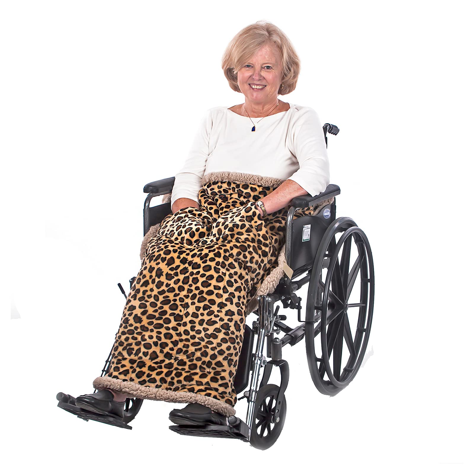 Granny Jo Products Heavyweight Wheelchair Blanket - Warm Animal Print Fleece Throw for Seniors & Disabled Adults - Perfect for Wheelchairs, Beds & Outdoor Use