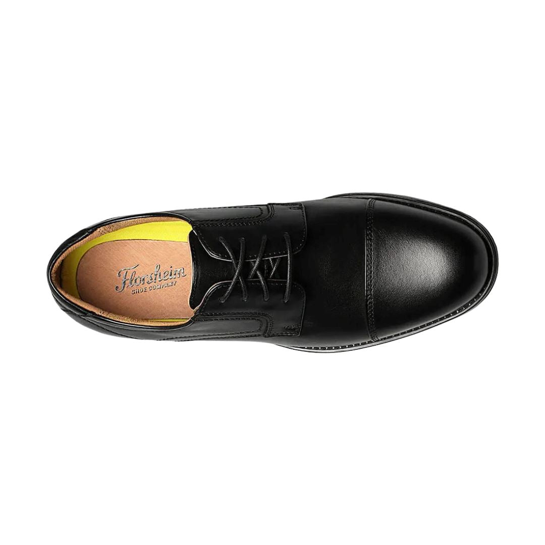 Florsheim Midtown Cap Toe Oxford Dress Shoes for Men - Black, Medium & Wide Width - Perfect for Business, Office & Formal Occasions