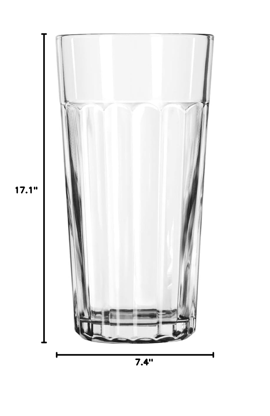 Libbey 15645 Duratuff 24oz Panel Tumbler Glass - Shatter-Resistant Drinkware for Iced Tea, Soda & Cocktails - Perfect for Restaurants, Bars & Home Entertaining