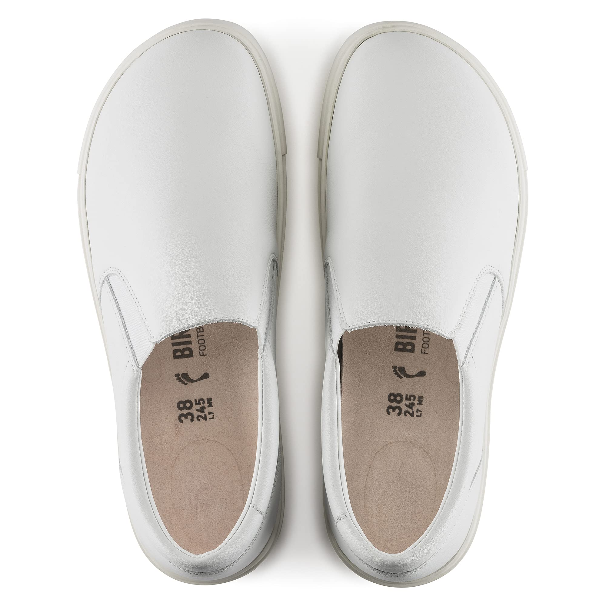 Birkenstock Women's Oswego Leather Clogs - White, Size 41 EU | Comfortable Slip-On Shoes for Casual Wear, Work & Home Use
