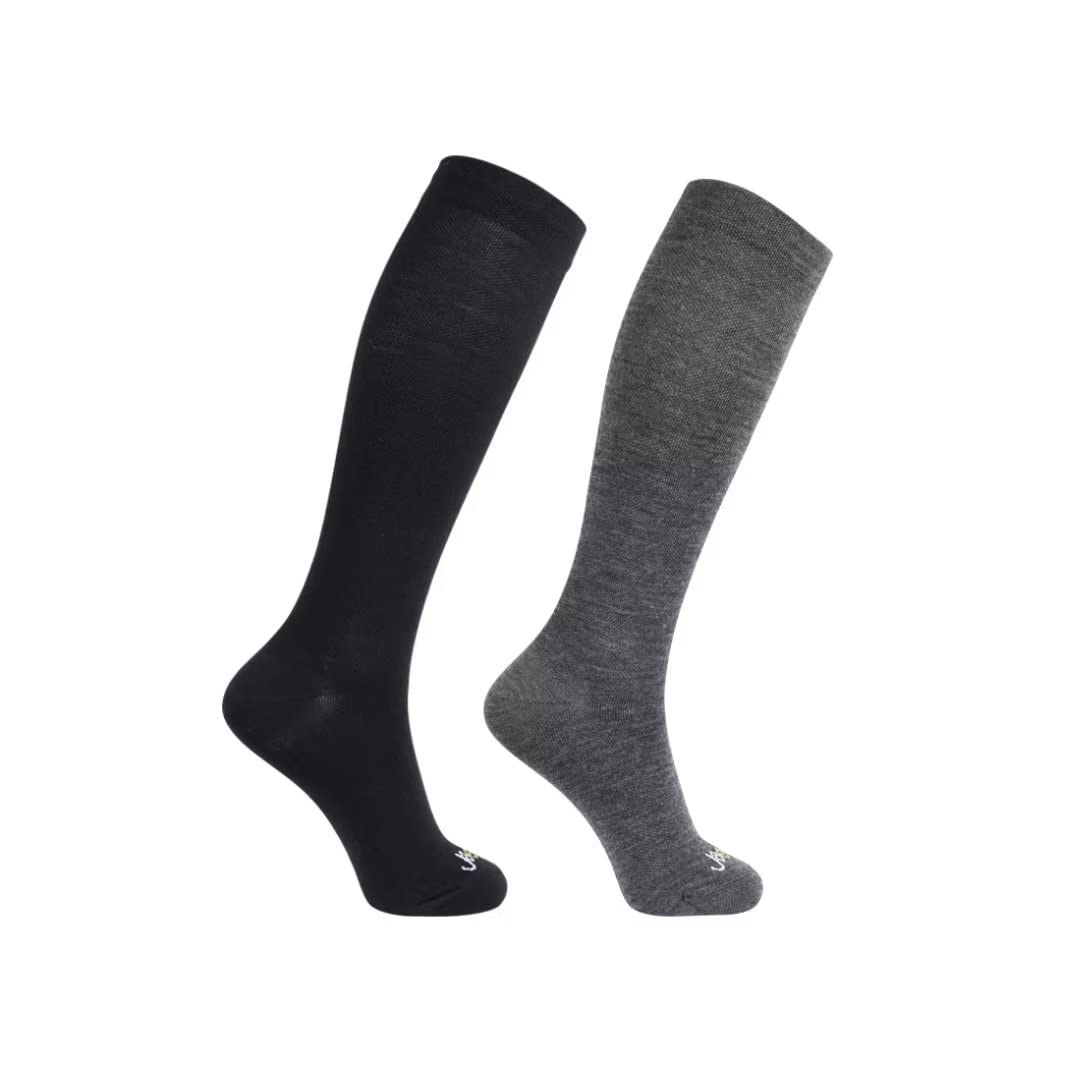 JAVIE 80% Merino Wool Ultra Soft 15-20mmHg Graduated Compression Socks for Women & Men - Perfect for Running, Hiking, Travel & Circulation Support