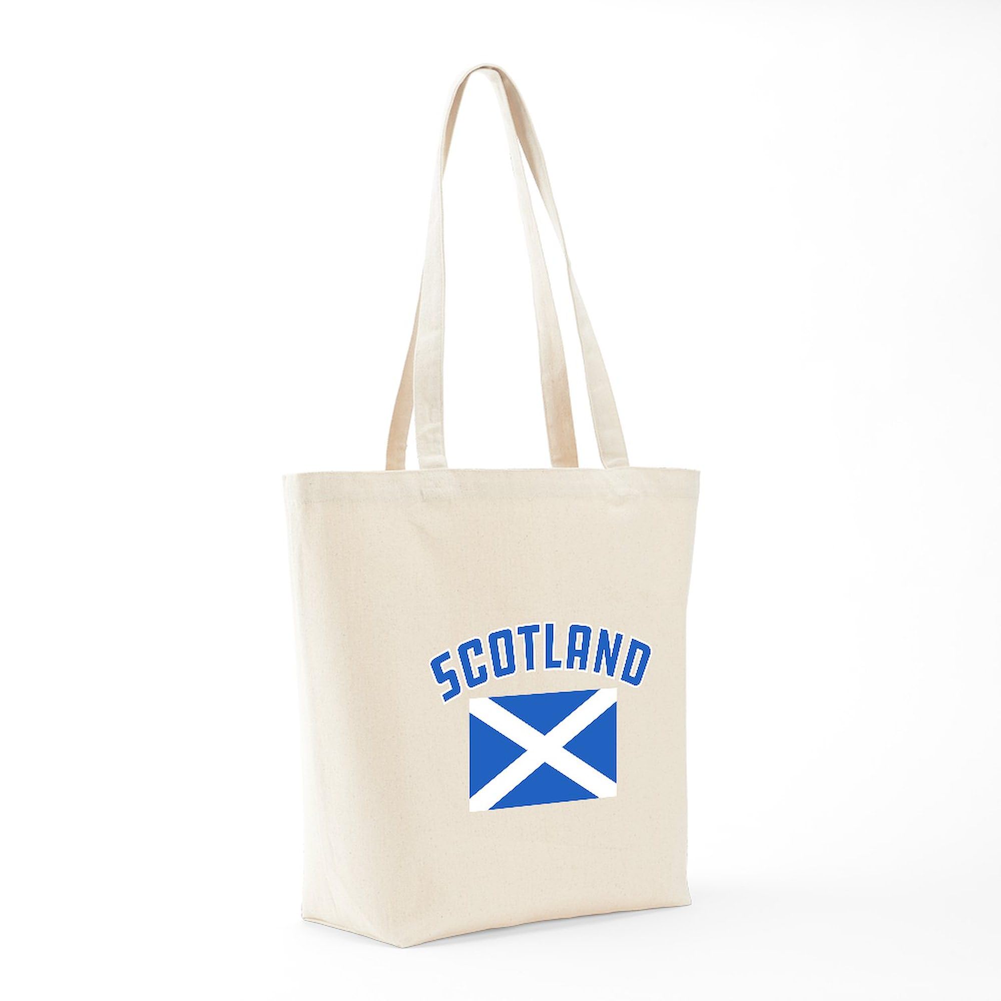 Scotland Flag Tote Bag - Natural Canvas Reusable Shopping Bag for Groceries, Beach & Travel | Eco-Friendly Cotton Tote with Scottish Design