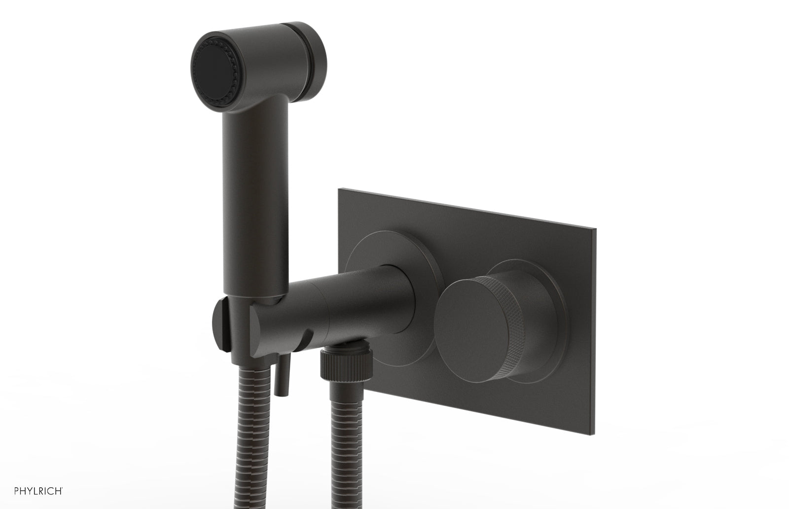 BASIC II Wall Mounted Bidet with Knurled Handle - 230mm Spray Head, 65mm Mounting Centers - Perfect for Bathroom Hygiene & Comfort