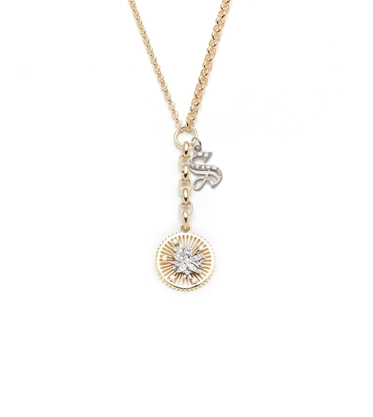 Resilience Initial Story Medium Mixed Belcher Extension Chain Necklace - Personalized Name Jewelry for Women, Dainty Layering Necklace for Everyday Wear, Gift for Her