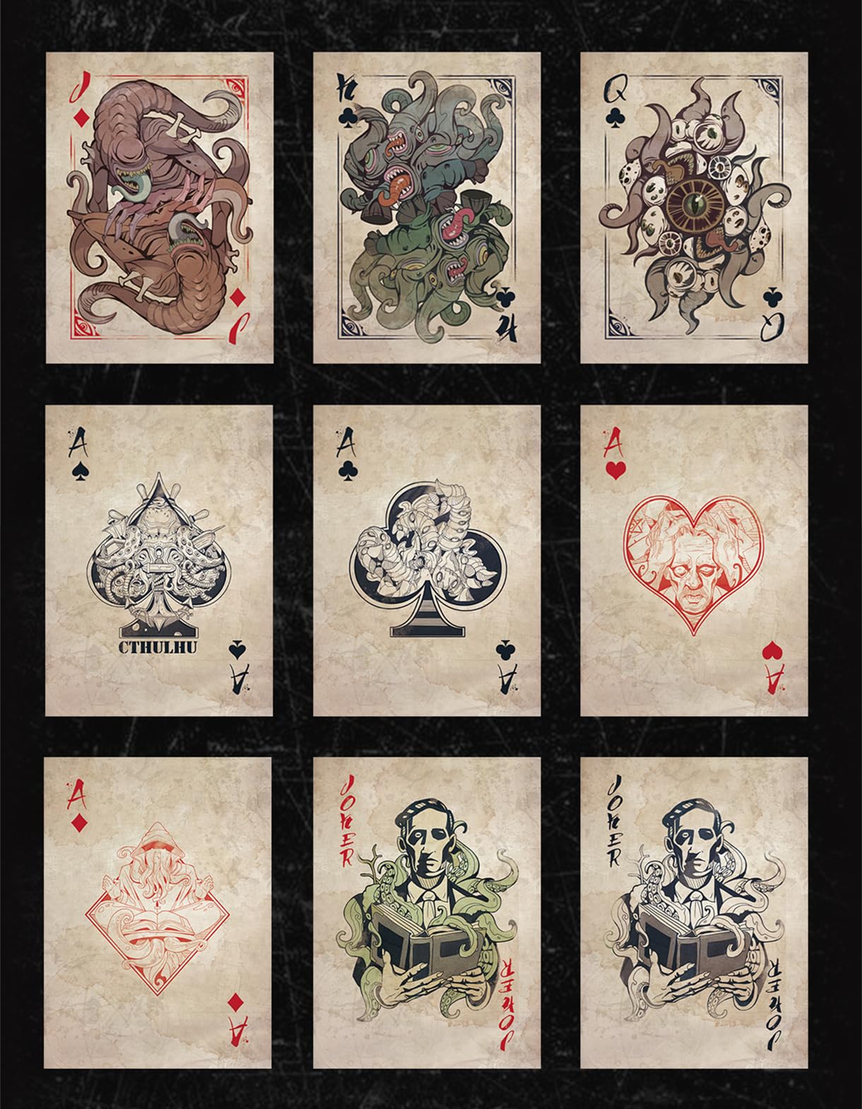 Cthulhu Poker Playing Cards - Limited Edition Collectible Deck for Magic Tricks, Poker, Blackjack & Card Games | Perfect Gift for Men & Women, Game Nights & Themed Parties