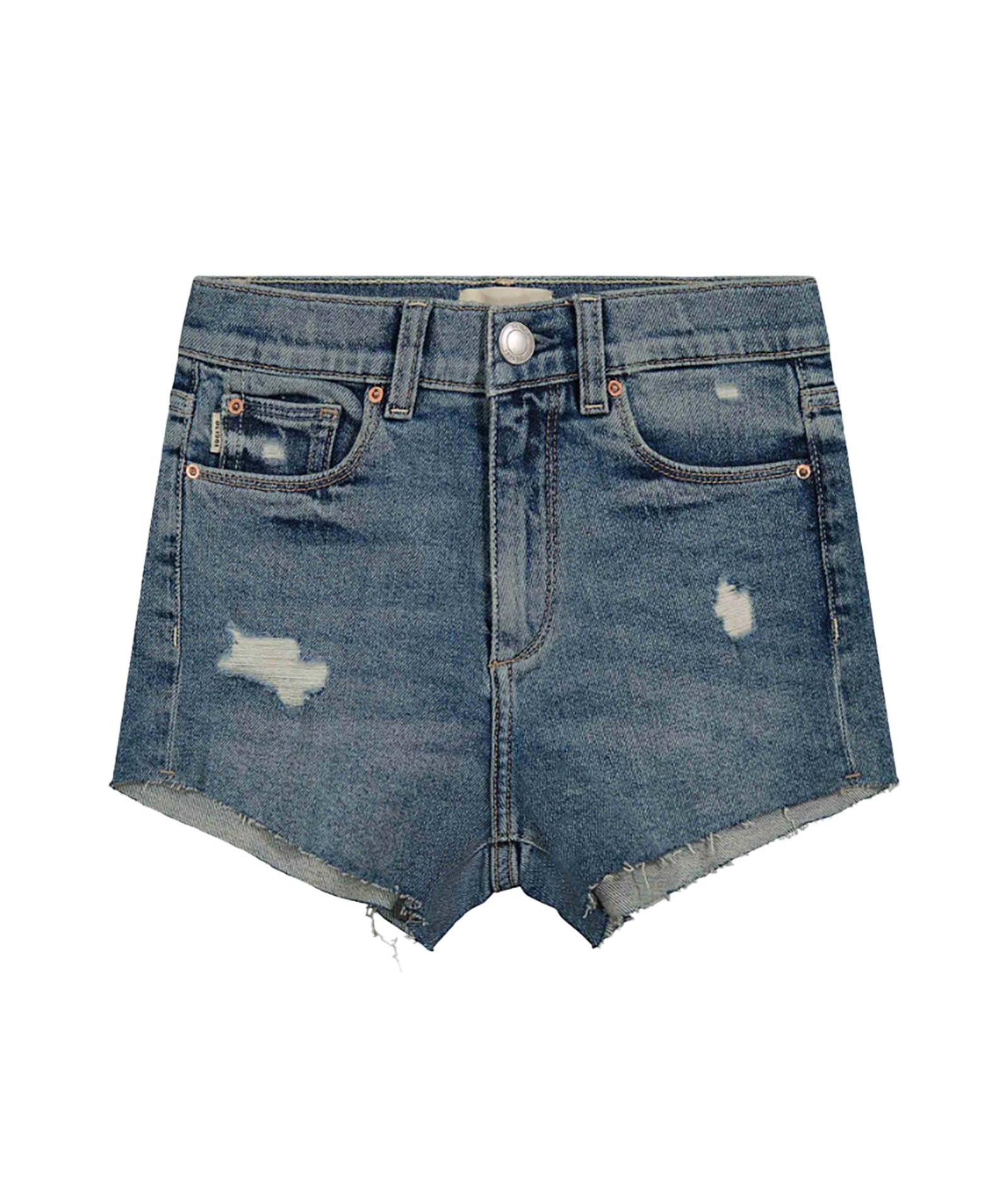 DL1961 Girls Lucy Springdale High Rise Cut Off Denim Shorts | Trendy Distressed Denim for Teens | Perfect for Summer Outfits, Beach Trips & Casual Wear