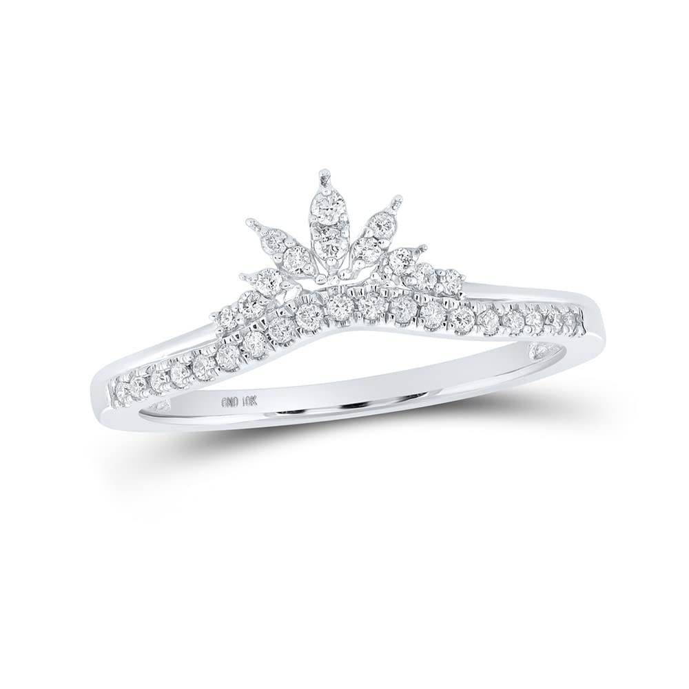 10K White Gold Women's Round Diamond Enhancer Wedding Band - 1/6 Cttw, Perfect for Bridal Jewelry, Anniversary Gifts & Special Occasions
